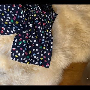 J.Crew Cotton Short Sleeve Cotton Top. Blue with pattern. Size 10. Never worn.